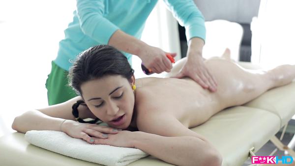 Slim schoolmiss Gabi wants sex with a handsome teen masseur