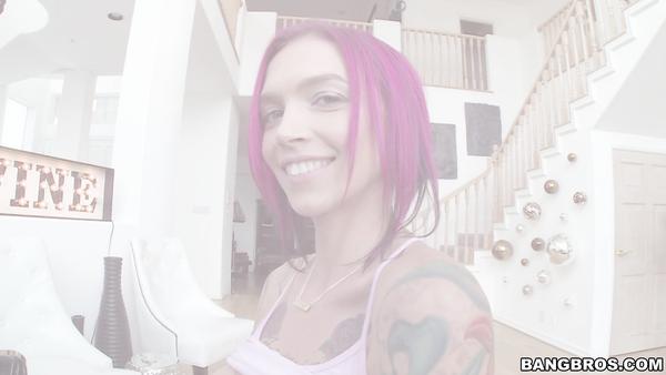 Tattooed beauty with crimson hair ready for hardcore drilled